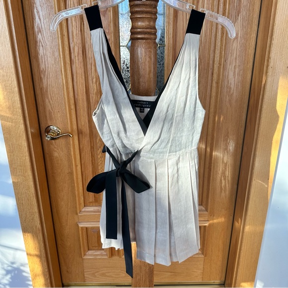 Robert Rodriguez empire waist top tunic linen and silk size 4 - Picture 9 of 11